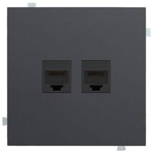 Розетка компьютерная двойная кат. 6 A Черный сатин