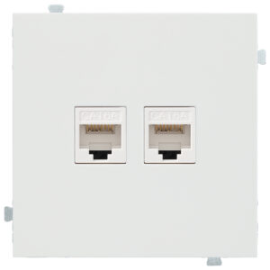 Розетка компьютерная двойная кат. 6 A Белый сатин
