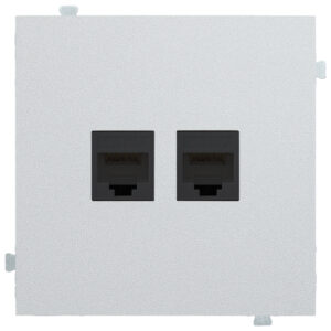 Розетка компьютерная двойная кат. 6 A Серебро