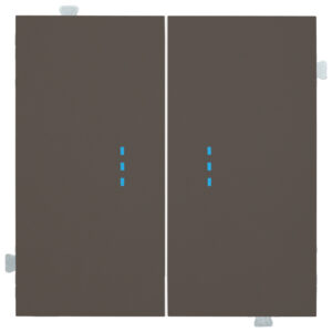 Кнопка двухклавишная с подсветкой (механизм + клавиша) Капучино