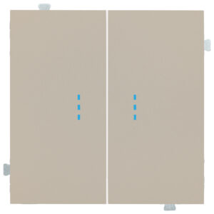 Кнопка двухклавишная с подсветкой (механизм + клавиша) Латте