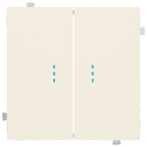 Кнопка двухклавишная с подсветкой (механизм + клавиша) Кремовый сатин