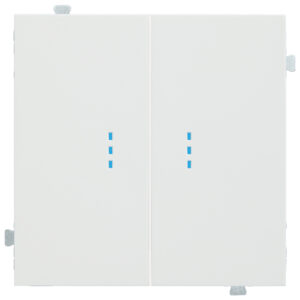 Выключатель двухклавишный с подсветкой (механизм + клавиши) Белый сатин