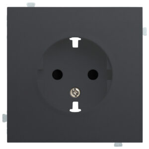 Розетка электрическая с винтовым подключением Черный сатин