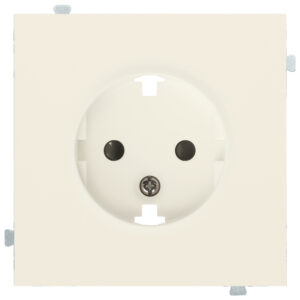 Розетка электрическая с винтовым подключением Кремовый сатин