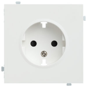 Розетка электрическая с винтовым подключением Белый сатин