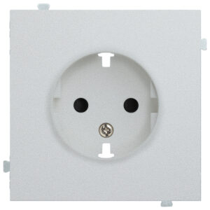 Розетка электрическая с винтовым подключением Серебро