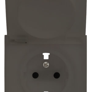 Розетка электрическая с винтовым подключением с защитной крышкой Капучино