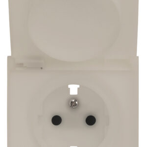 Розетка электрическая с винтовым подключением с защитной крышкой Латте