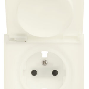 Розетка электрическая с винтовым подключением с защитной крышкой Кремовый сатин