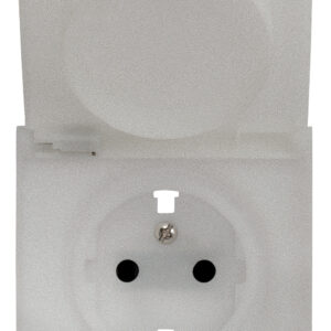 Розетка электрическая с винтовым подключением с защитной крышкой Платина