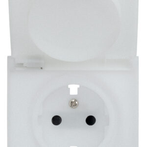 Розетка электрическая с винтовым подключением с защитной крышкой Серебро