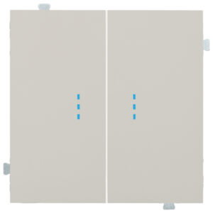 Выключатель двухклавишный перекрестный с подсветкой (механизм + клавиши) Лён