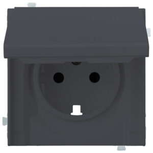 Розетка электрическая с винтовым подключением с защитной крышкой Базальт